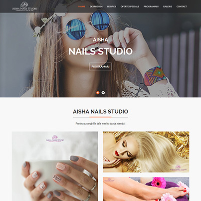 Design site web Aisha Nails Studio realizat de logo1.ro